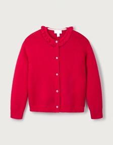 Organic Cotton and Wool Frill Detail Cardigan (18mths–6yrs)