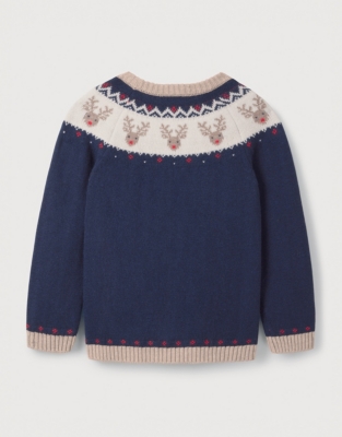 Organic Cotton and Wool Jingles Reindeer Fair Isle Jumper (18mths–6yrs)