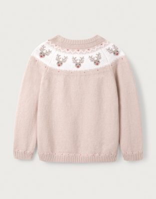Organic Cotton and Wool Jingles Reindeer Fair Isle Jumper (18mths–6yrs)