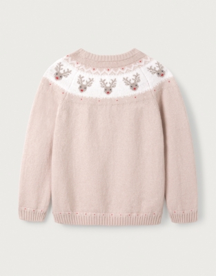 Organic Cotton and Wool Jingles Reindeer Fair Isle Jumper (18mths–6yrs)