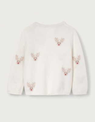 Organic Cotton and Wool Jingles Reindeer Jumper (0–18mths)