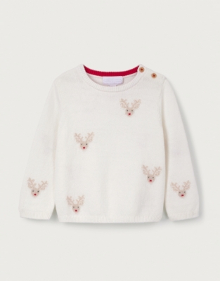 Organic Cotton and Wool Jingles Reindeer Jumper (0–18mths)