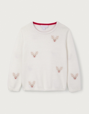 Organic Cotton and Wool Jingles Reindeer Jumper (18mths–6yrs)