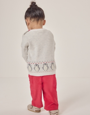 Organic Cotton and Wool Penguin Fair Isle Jumper (0–18mths)