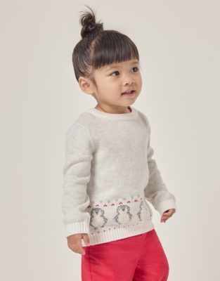 Organic Cotton and Wool Penguin Fair Isle Jumper (0–18mths)