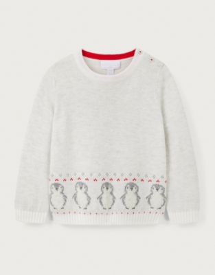 Organic Cotton and Wool Penguin Fair Isle Jumper (0–18mths)