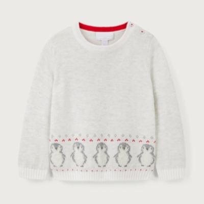 Organic Cotton and Wool Penguin Fair Isle Jumper (18mths–6yrs)