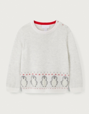 Organic Cotton and Wool Penguin Fair Isle Jumper (18mths–6yrs)