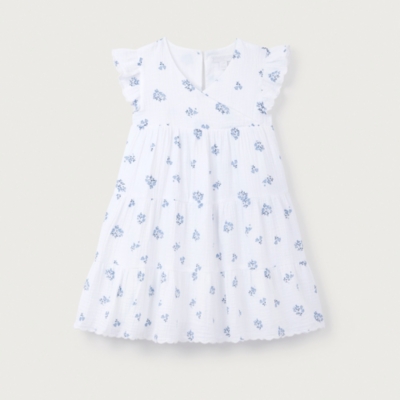 Organic Crinkle Cotton ‘Elodie’ Floral Tiered Wrap Dress (18mths–6yrs)