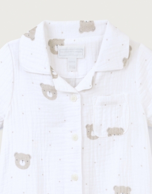 Organic Crinkle Cotton Bear Shortie (0–24mths)
