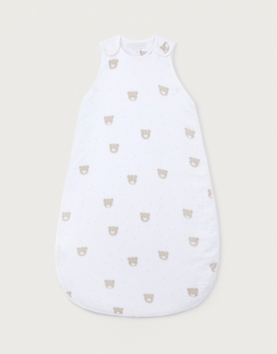 Organic Crinkle Cotton Bear Sleeping Bag – 0.5 Tog