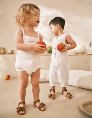Organic Crinkle Cotton Bubble & Jacket Set (0–24mths)