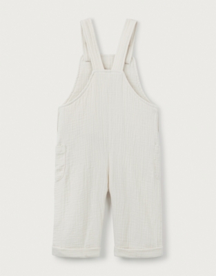 Organic Crinkle Cotton Dungarees (0–18mths)