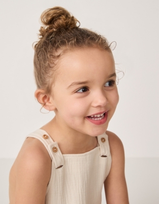 Organic Crinkle Cotton Dungarees (18mths–6yrs)