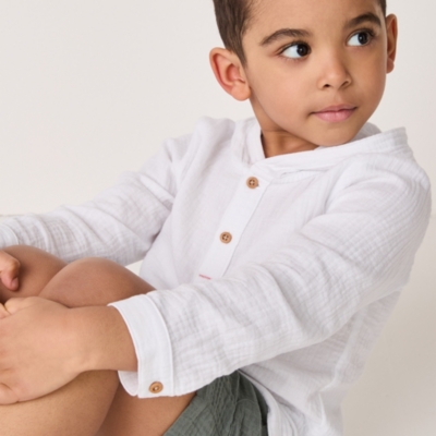 Organic Crinkle Cotton Hoodie & Shorts Set (18mths–6yrs)
