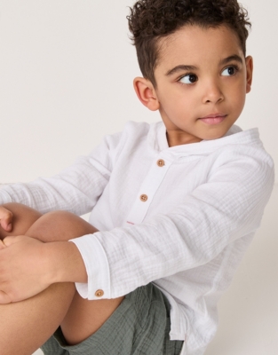 Organic Crinkle Cotton Hoodie & Shorts Set (18mths–6yrs)