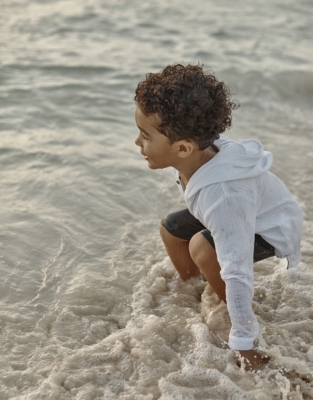 Organic Crinkle Cotton Hoodie & Shorts Set (18mths–6yrs)