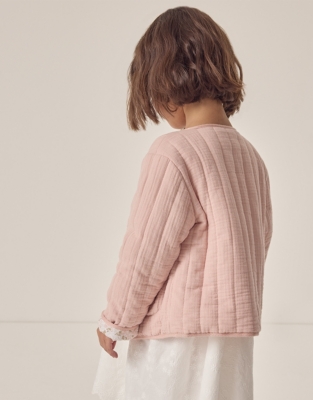 Organic Crinkle Cotton Reversible Quilted Jacket (18mths–6yrs)