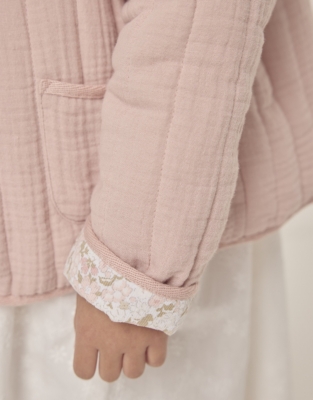 Organic Crinkle Cotton Reversible Quilted Jacket (18mths–6yrs)