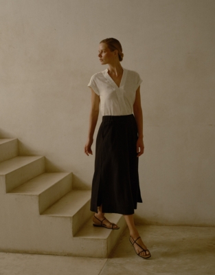 Organic Double Cotton Column Skirt