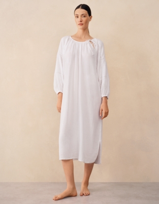Organic Double Cotton Gauze Boho Midi Nightie