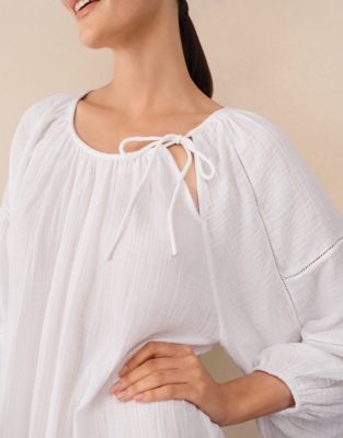 Organic Double Cotton Gauze Boho Midi Nightie