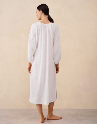 Organic Double Cotton Gauze Boho Midi Nightie