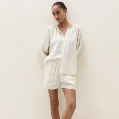 Organic Double Cotton Gauze Boho Shortie Pyjama Set