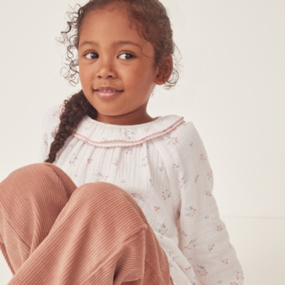 Organic Double Cotton Harper Collared Blouse & Cord Trousers Set (18mths–6yrs)