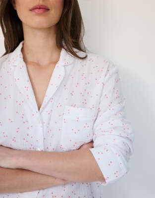 Organic Double Cotton Heart Print Pyjama Set