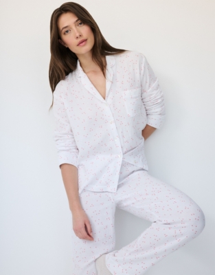 Organic Double Cotton Heart Print Pyjama Set