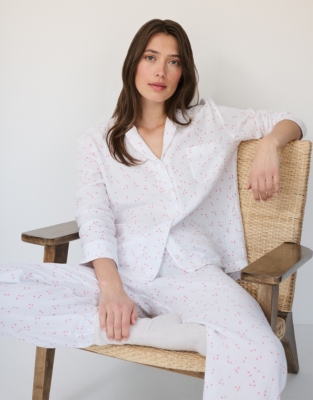 Organic Double Cotton Heart Print Pyjama Set