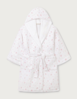 Organic Double Cotton Minnie Floral Towelling Robe (2–12yrs)