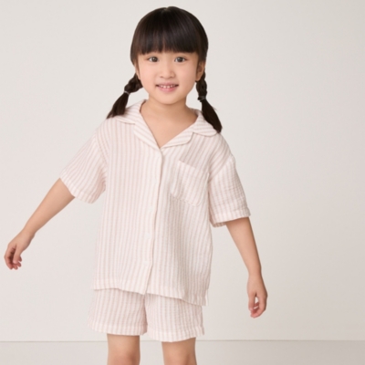 Organic Double Cotton Relaxed Fit Traditional Stripe Shortie Pyjamas (1–12yrs)