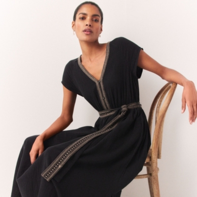 Organic Double Cotton Scoop Detail Dress