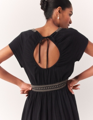 Organic Double Cotton Scoop Detail Dress