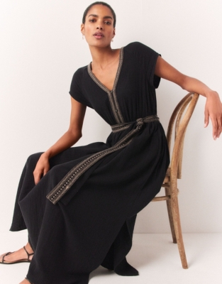 Organic Double Cotton Scoop Detail Dress