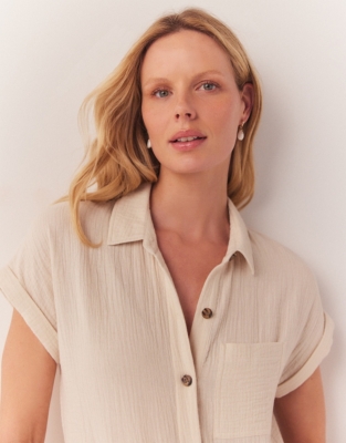 Organic Double Cotton Short Jumpsuit