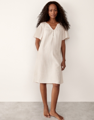 Organic Double Cotton Stripe Boho Nightie