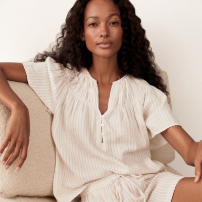 Organic Double Cotton Stripe Boho Pyjama Set