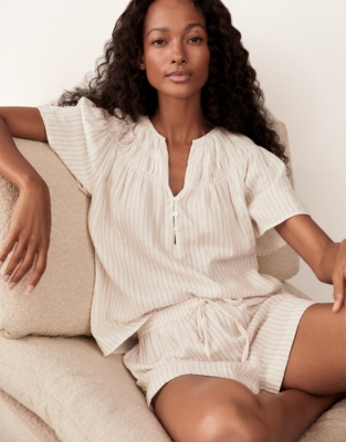 Organic Double Cotton Stripe Boho Pyjama Set