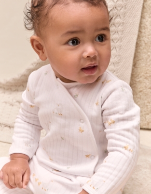 Organic Quilted Cotton Blend Walking Ducklings Wrap Sleepsuit (0–24mths)