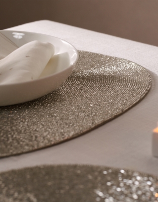 Oval Beaded Placemats – Set of 2