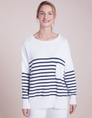 Oversized Breton Stripe Jumper | Clothing Sale | The White Company UK
