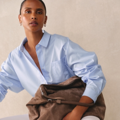 Oversized Cotton Poplin Boyfriend Shirt