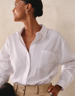 Oversized Cotton Poplin Boyfriend Shirt