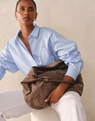 Oversized Cotton Poplin Boyfriend Shirt