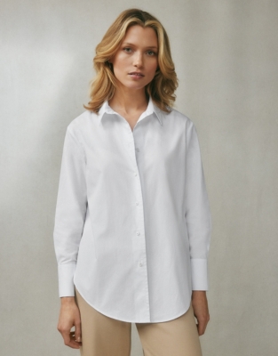 Oversized Cotton Poplin Shirt - White