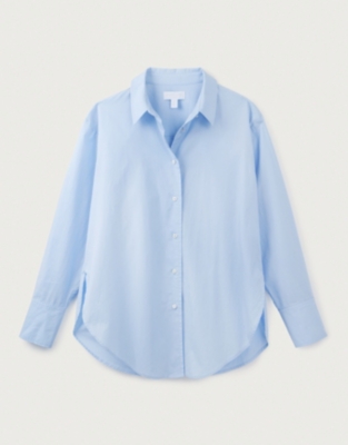 Oversized Cotton Poplin Shirt - Pale Blue