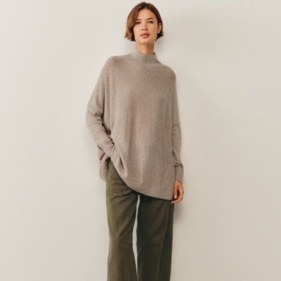 Oversized Funnel Neck Jumper with Cashmere